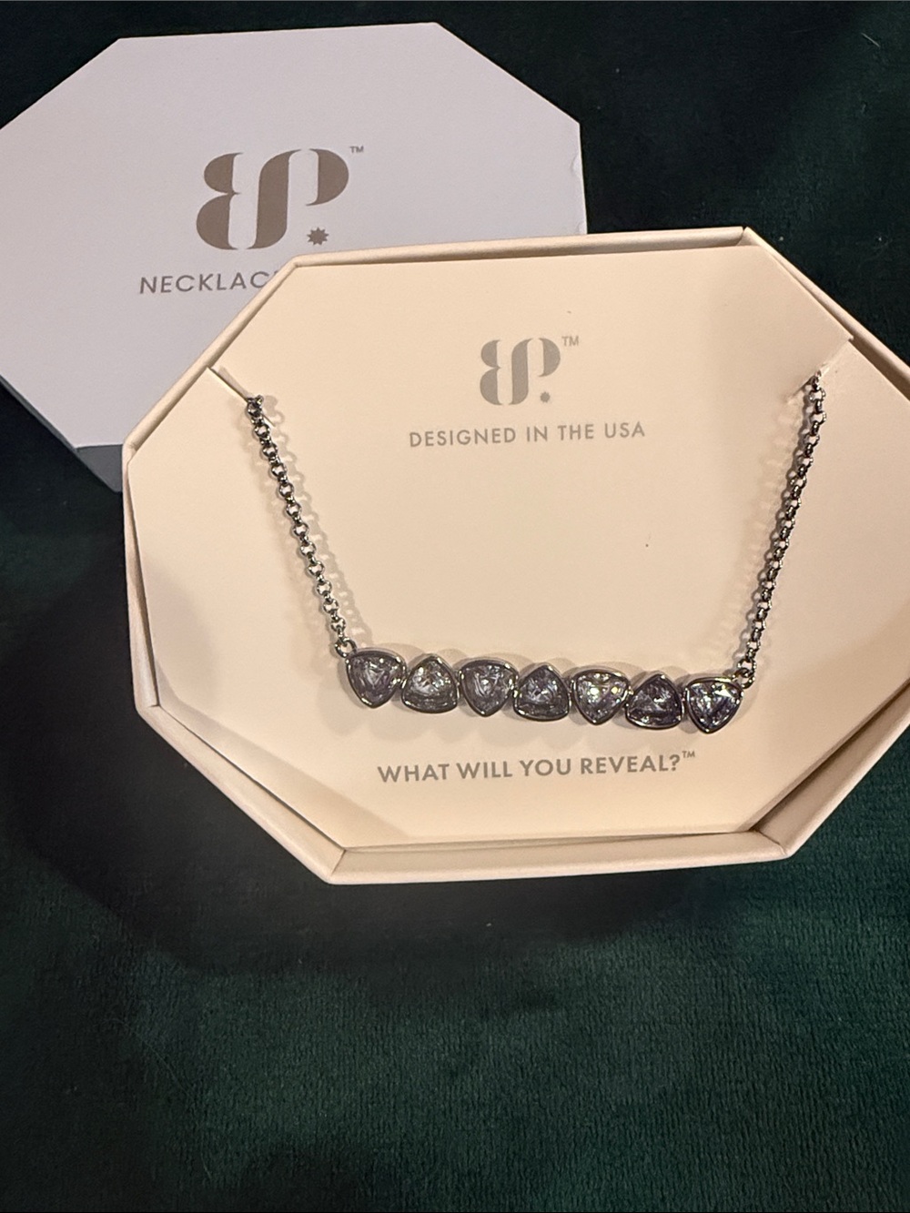 bp aquamarine cubic zirconia Necklace  with Sparkling Stones